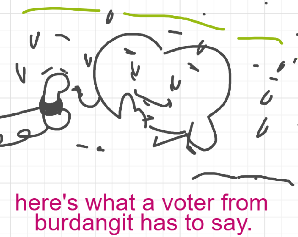 A panel from I've Been Everywhere, Man, episode nine of the Board Boards object show by Furretwalk/WalkingFurret.